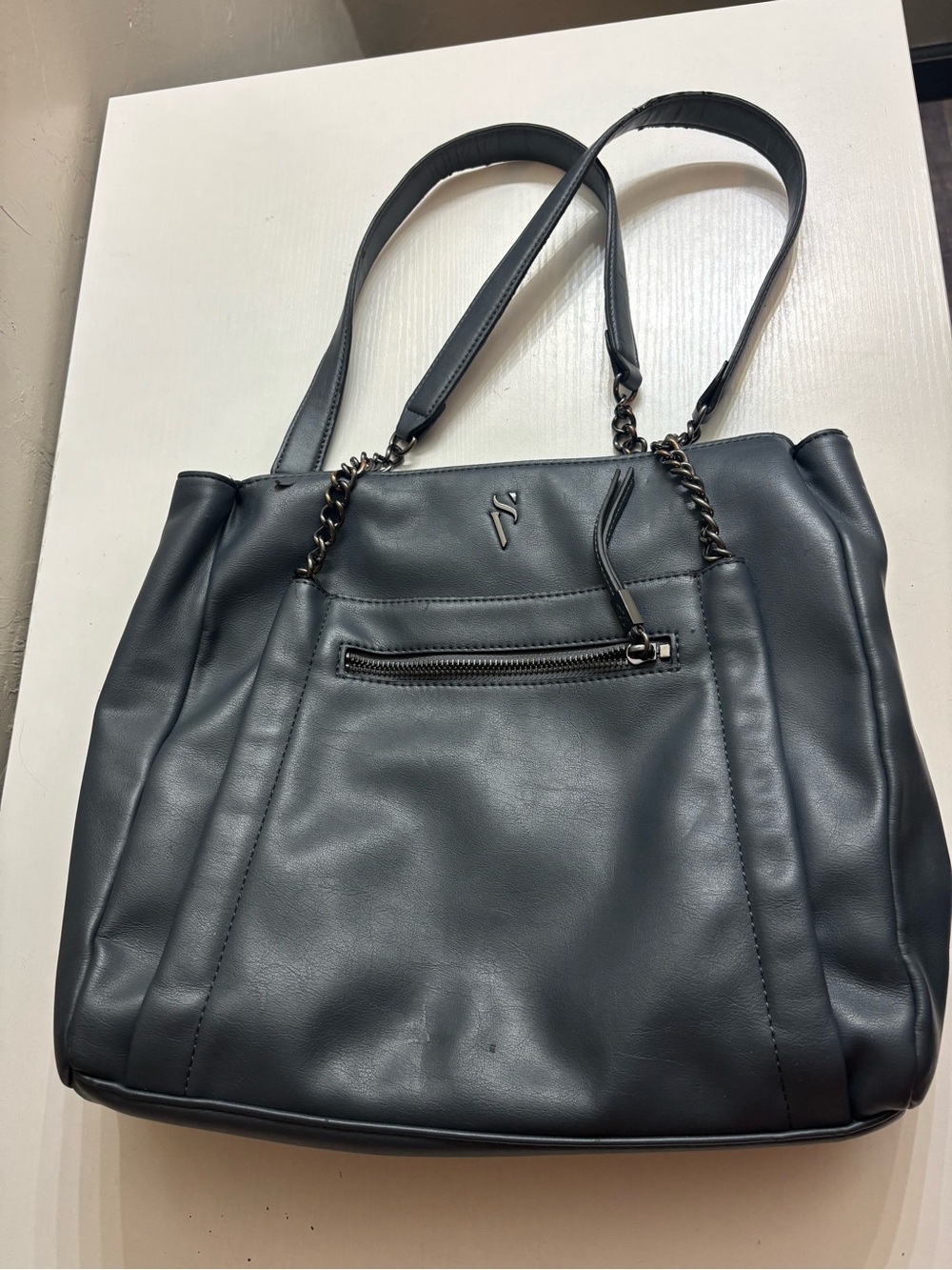 Simply Vera Vera Wang muted navy Chain-Accent Shoulder Tote